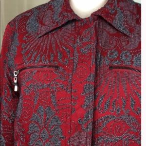 Chico’s Jacket, blazer,Sz12, Red floral print NWOT